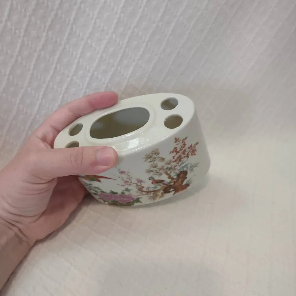 Vintage Toothbrush Holder 4 Hole Toothpaste Slot Bathroom Organizer
